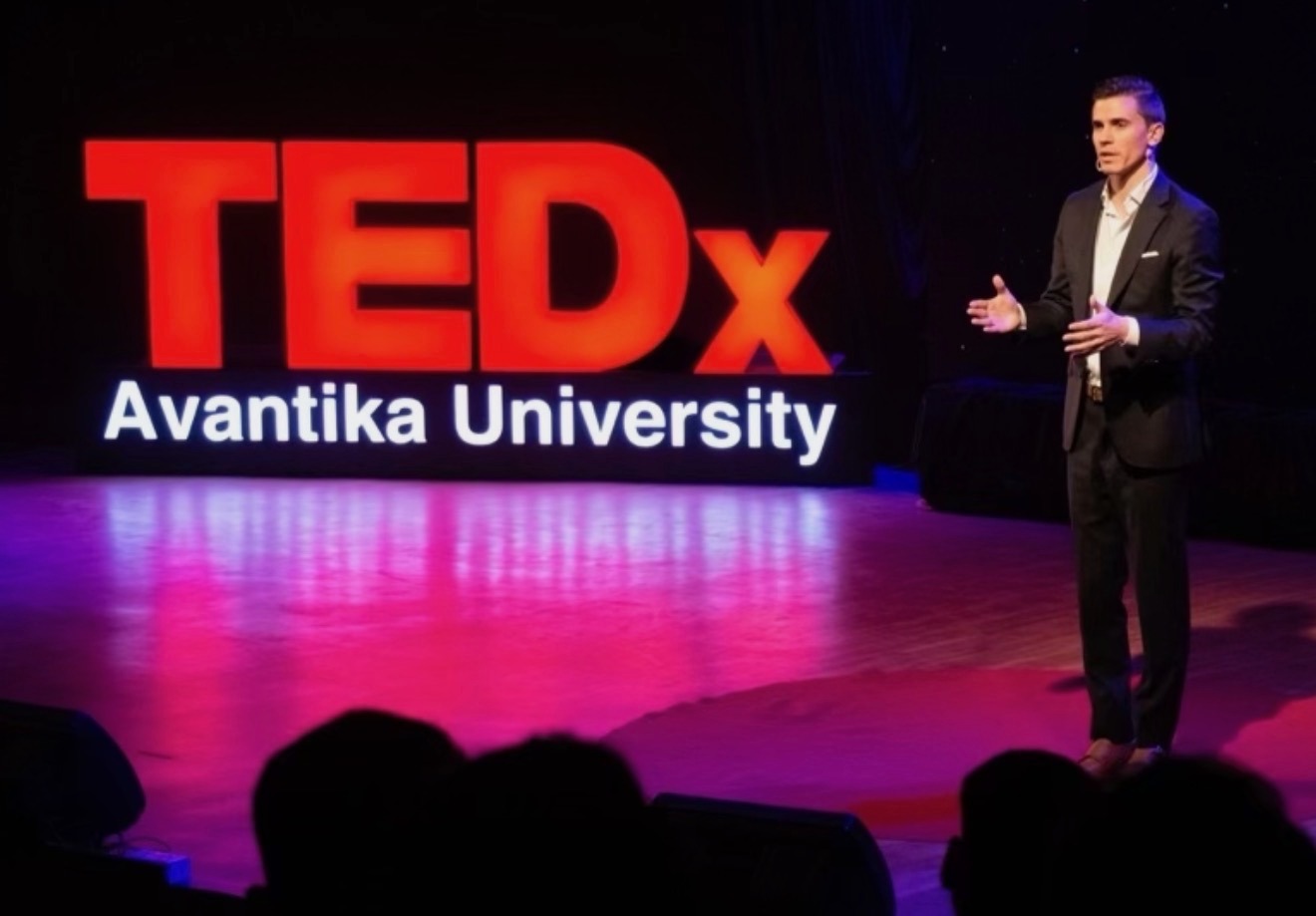 Grant Mitterlehner speaking at TEDx Avantika University
